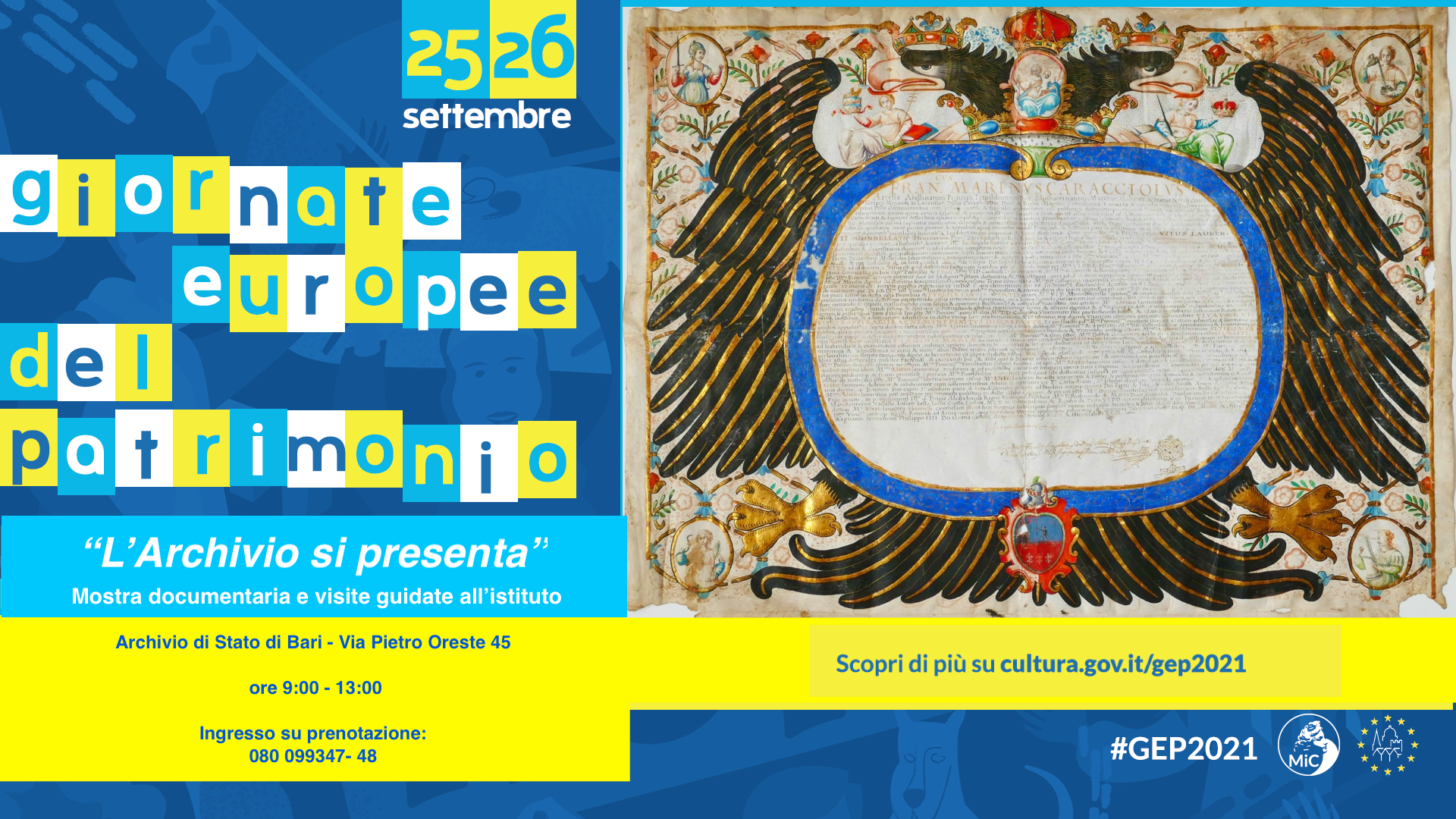 L'Archivio si presenta. Mostra documentaria e visite guidate all'Istituto.